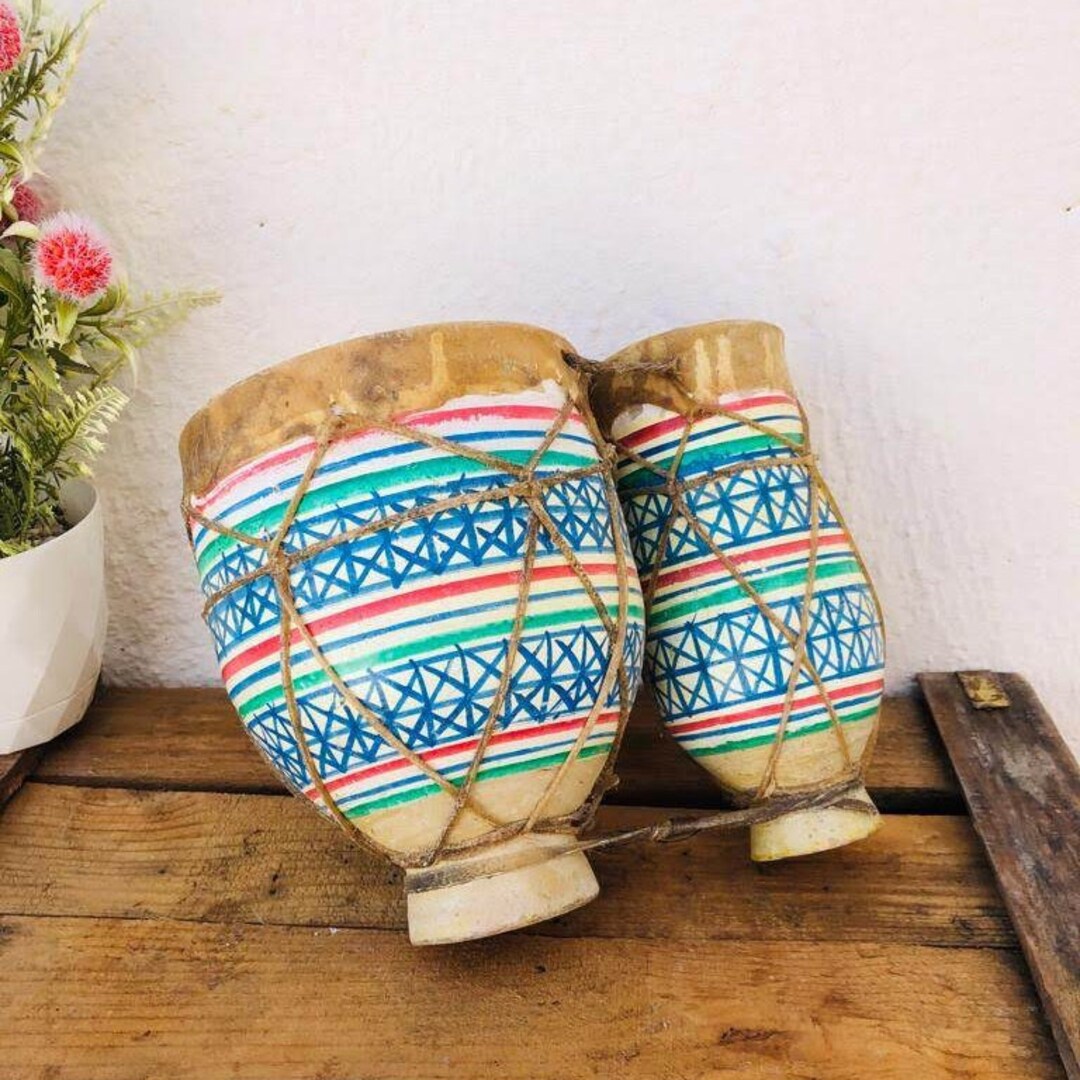 Authentic Moroccan Tam Tam Double Drum Traditional North Etsy
