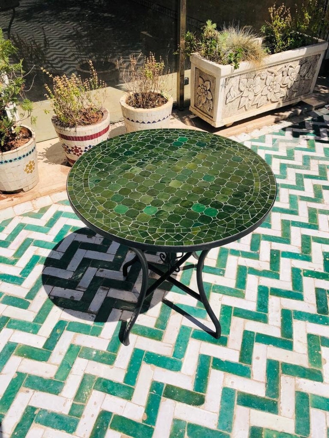 Summer Garden Table / Mosaic Art Table / Mosaic Kitchen Table Etsy