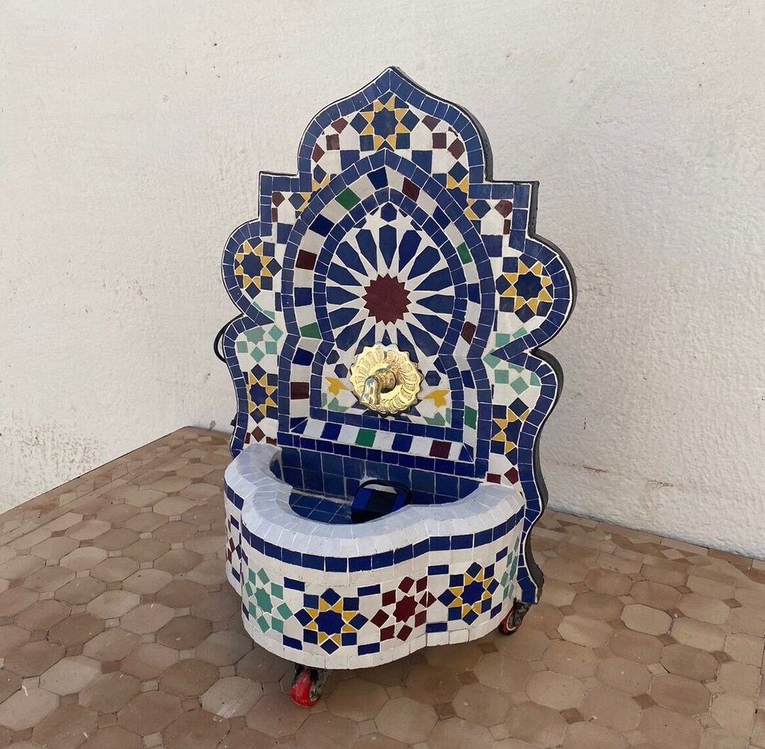 Handmade Water Fountain / Mosaic Water Fountain / Small Mosaic Etsy