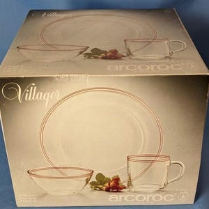 Vintage Arcoroc Villager Dinnerware Set - New in Box