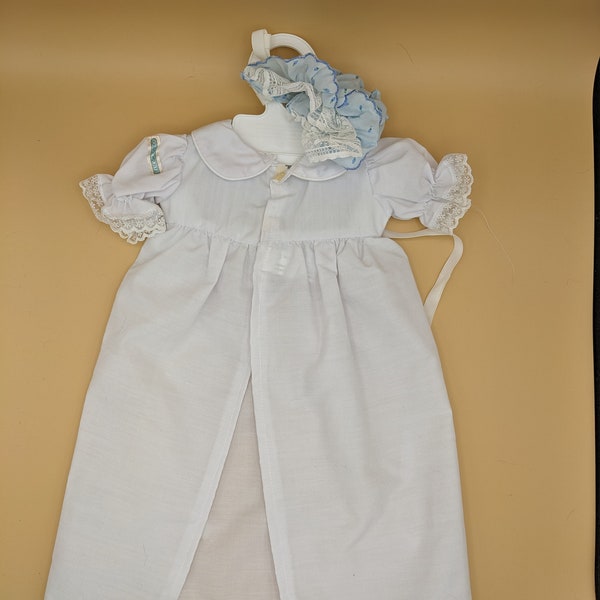 Vintage Cabbage Patch Kids White Dress with Bonnet | 1980s Original Hanger!
