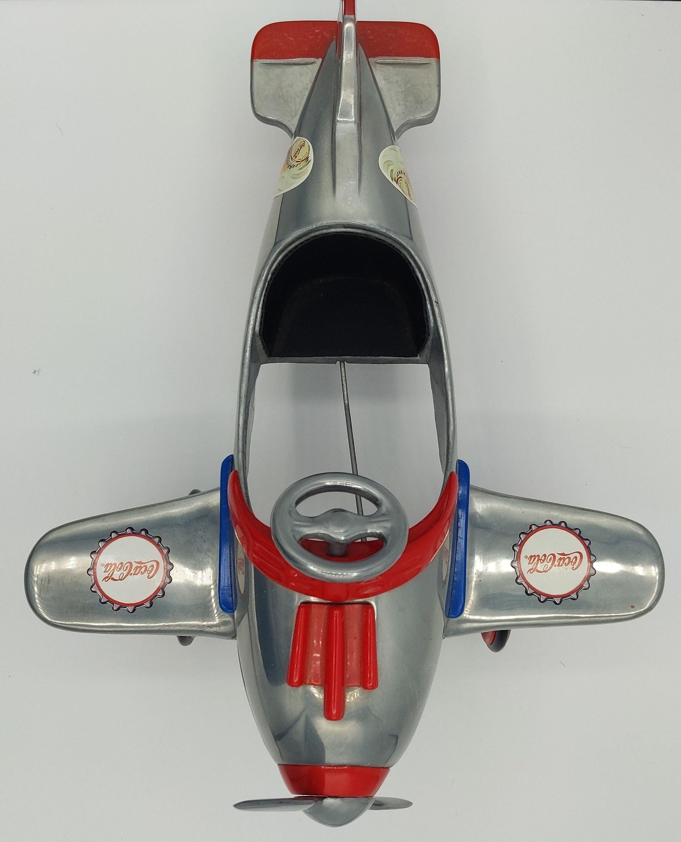Coca Cola Pedal Plane Model: Silver Edition, Signed & Numbered
