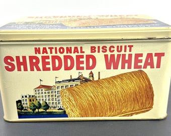 Vintage Shredded Wheat Tin, National Biscuit Company (1987 Repro)