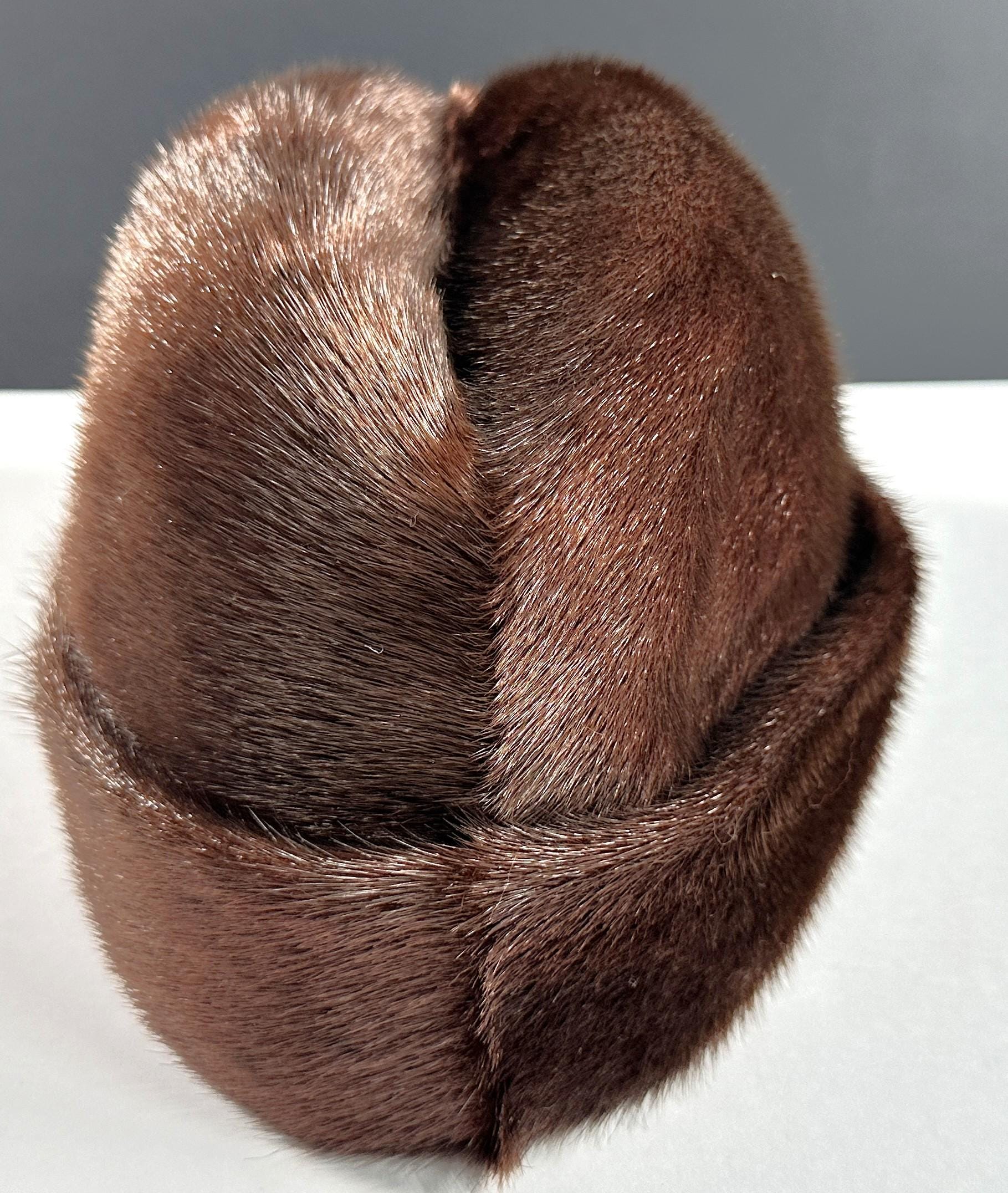 VTG 40\'s/50\'s Classy Elegant Brown Fur Hat Cap Julius Garfinckel & Co Vintage Beautiful & CUTE Brown Fur Hat 40s 50s 60s main image 4