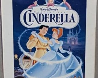 Sealed NRFB 1995 Walt Disney Masterpiece Collection Happy Meal Toy - Cinderella Figurine in Toy Sized VHS Cassette Tape Box