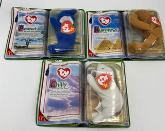 Set de Teenie Beanie Babies Legends: Coleccionables de McDonald's (Peanut, Chilly, Humphrey)