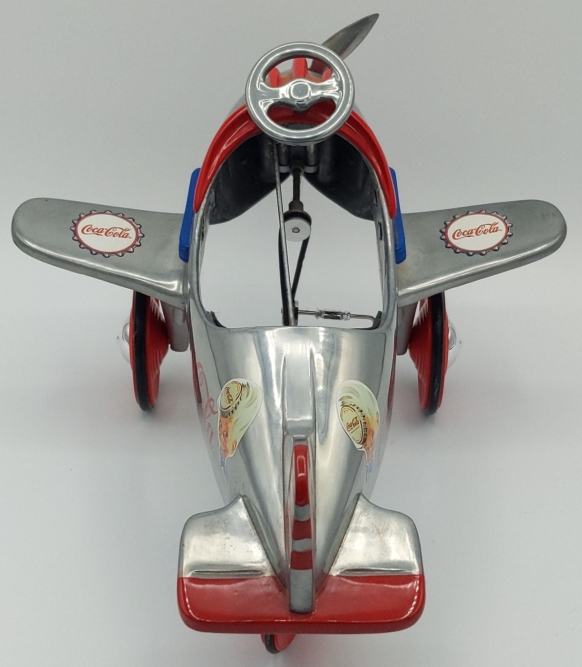 Coca Cola Pedal Plane Silver Edition 1:3 Scale Die Cast
