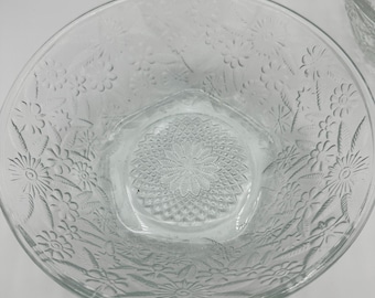 Bols à salade en verre Indiana - Motif floral ananas, ensemble de deux