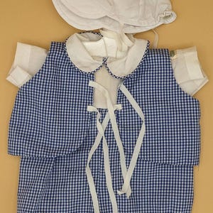 Cabbage Patch Kids Outfit: Retro Blue & White Checked (1980s Vintage)