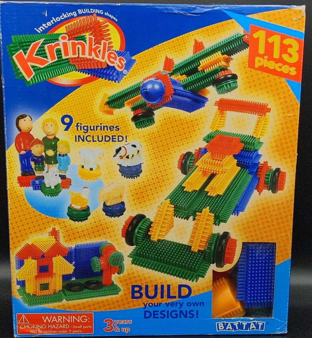 Battat Bristle Building Blocks Krinkles 113 Piece Interlocking Pieces ...