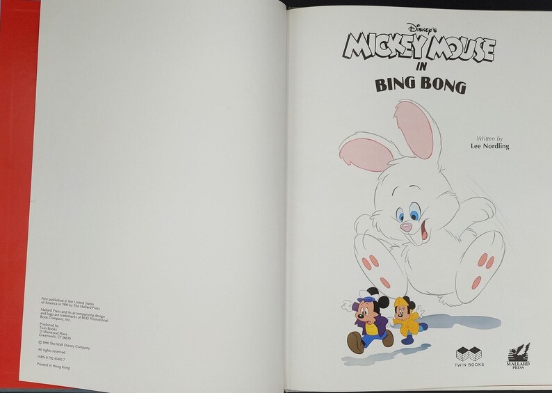 Disney's Mickey Mouse in Bing Bong Hardcover Book Etsy