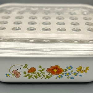 Vintage CorningWare Wildflower Casserole Dish & Dimpled Lid | P-4-B | Kitchenware