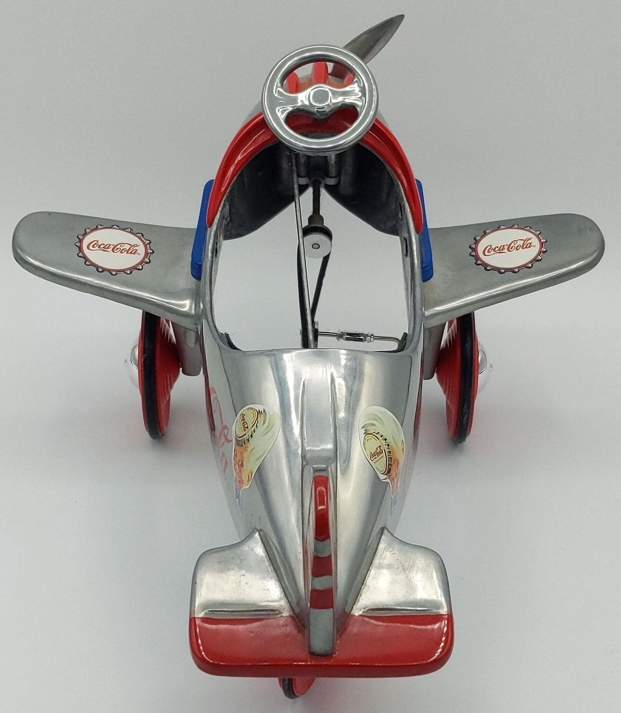 Coca Cola Pedal Plane Model: Silver Edition, Signed & Numbered