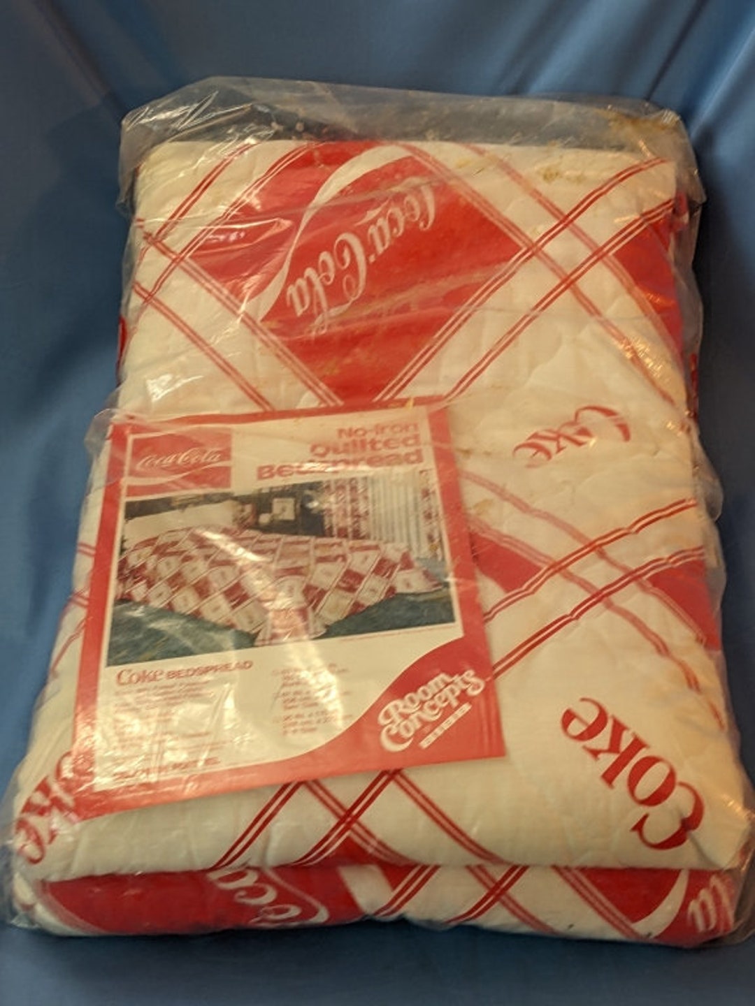 Vintage Room Concepts by Bibb Coca Cola Twin Bedspread 1981, Sealed