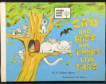 Vintage Children's Book - Cats and Bats, Illustrated 1973