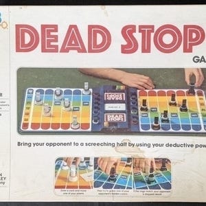 Vintage 1979 DEAD STOP! Game by Milton Bradley - Test Your Deductive Powers!