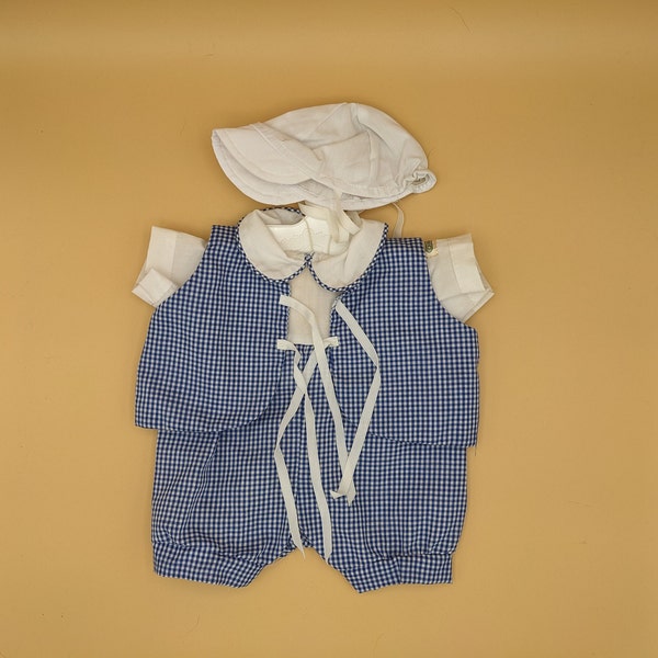 Vintage Cabbage Patch Kids Outfit - Blue & White Checked | 1980s Original Hanger!