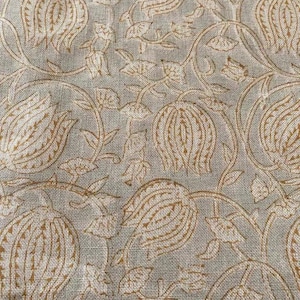 Vivienne Block Print Upholstery Linen Fabric – Designer Handwoven Linen for Home Decor & Upholstery