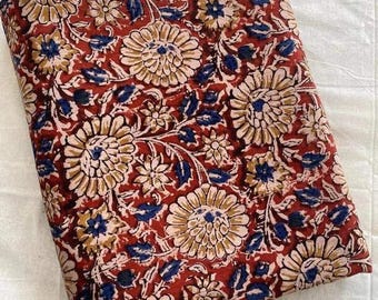 Ferb Hand Block Printed Floral Cotton Fabric By Yard, Garden Fabric, Cottagecore Fabric, Sewing Fabric, Curtain Fabric