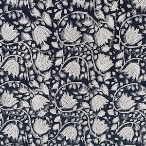 Daisy Printed Linen Fabric for Upholstery, Pillow Covers & Home Decor