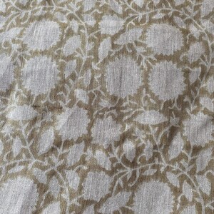 Evina-58" inches Indian Hand Block Print Fabric, Indian Linen Fabric, Block Print Fabric, Designer Floral Printing Fabric, Upholstery fabric