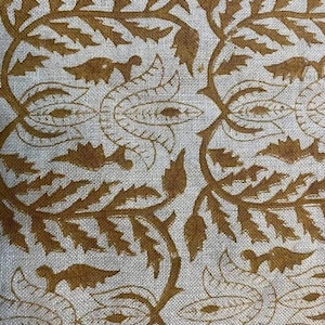 Block Print Fabric, Floral Print Linen, By the yards, Pillow Cover Fabric, For Table Cloth, Hand Woven Thick Linen Fabric For Upholstery