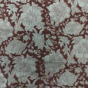58&quot; inches Indian Hand Block Print Fabric, Indian Linen Fabric, Block Print Fabric, Designer Floral Printing Fabric, Upholstery fabric,