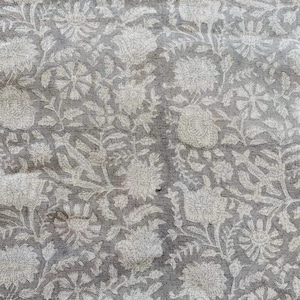 58" inches Indian Hand Block Print Fabric, Indian Linen Fabric, Block Print Fabric, Designer Floral Printing Fabric, Upholstery fabric,