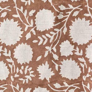 Zaples Block Print Linen Designer Fabric for Upholstery, Curtains and more