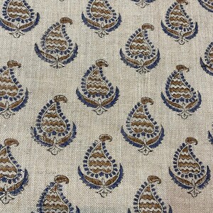 58" inches Indian Hand Block Print Fabric, Indian Linen Fabric, Block Print Fabric, Designer Floral Printing Fabric, Upholstery fabric,