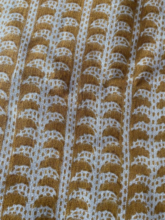 Dixie Hand Block Print Linen Fabric- Botanical Print, Home Decor, Printed Textile, Upholstery Fabric, Decorative Fabric, Artisan Linen