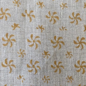 FANTASY Indian Hand Block Print Linen Fabric For Upholstery