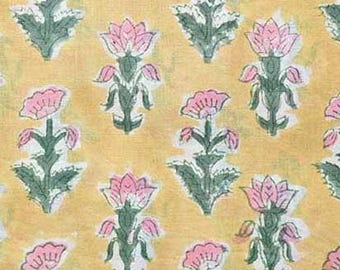 Liora Affordable Block Print Cotton Fabric by Yard | Ditsy Floral Fabric, Floral Cotton Fabric, Cottagecore, Sewing, Quilt, Curtain Fabric