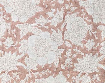 Charlie Block Print  Handloom Linen Fabric
