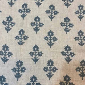 Naomi Hand Block Printed Linen Fabric for Upholstery