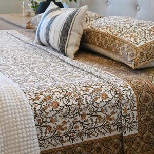 Luxury Cotton Sheet Set – Flat Sheet with Pillow Covers, 100% Cotton Bedding, Floral Bedding, Boho Bedroom, Handmade Decor, Patterned Sheets