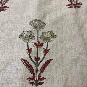 Leander Indian Block Print Linen Fabric for Upholstery, Curtains and Home Decor