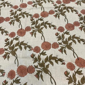 Lily Hand Printed Linen Fabric