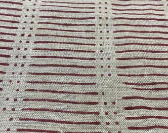 Nina Printed Linen Fabric- Striped Fabric, Pinstripe Fabric, Decorative Linen, Sewing Fabric, Curtain Fabric, Upholstery Fabric