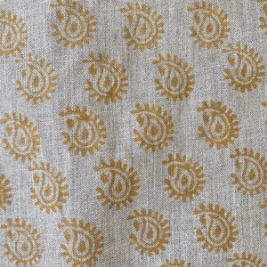 TATULLA Indian Hand Block Print Linen Fabric for Upholstery