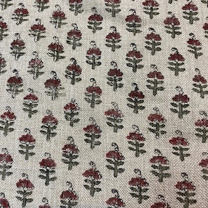 Vibby Hand Block Print Linen Upholstery Fabric