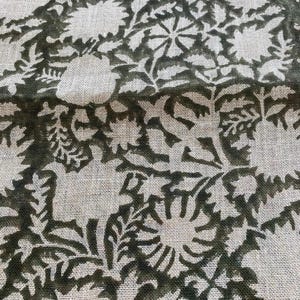 58" inches Indian Hand Block Print Fabric, Indian Linen Fabric, Block Print Fabric, Designer Floral Printing Fabric, Upholstery fabric,