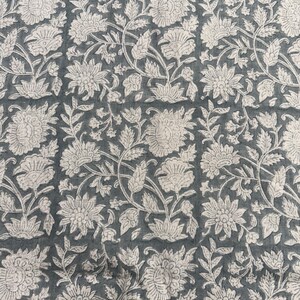 Block Print Handloom Linen Fabric Upholstery Fabric, Pillow Cover Fabric, Curtains ,Craft Use Fabric