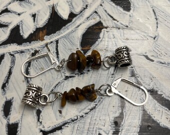 Tigers Eye Coffee Cup Earrings