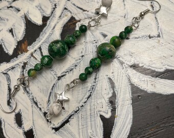 Malachite Star Earrings