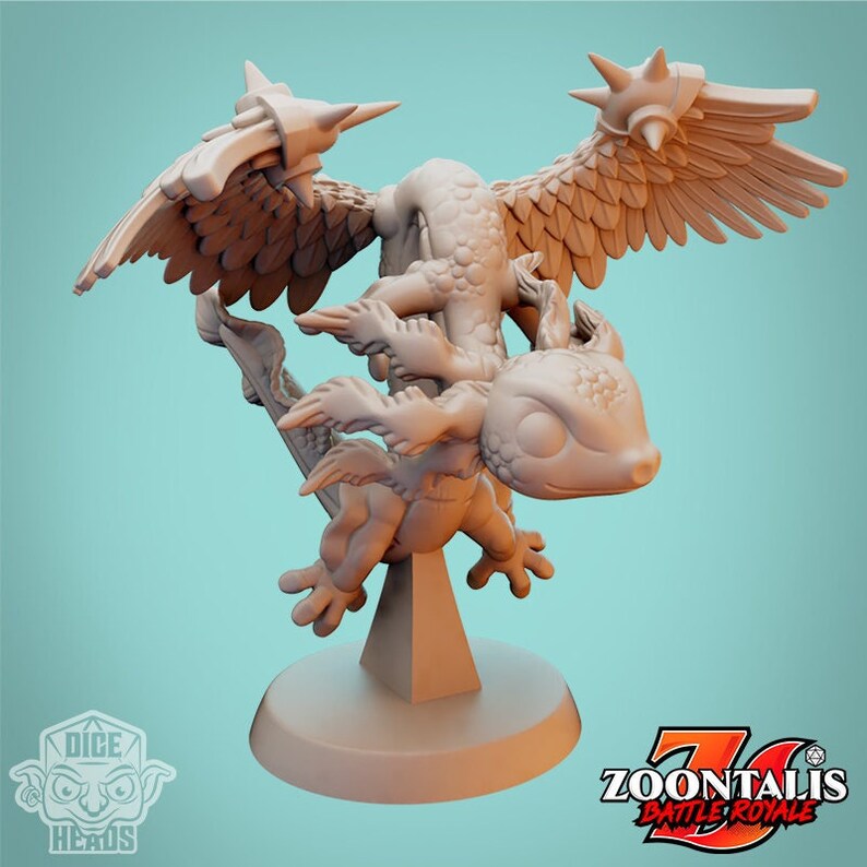 Axolotl Dragon Dice Heads Dnd Zoontalis TTRPG Etsy