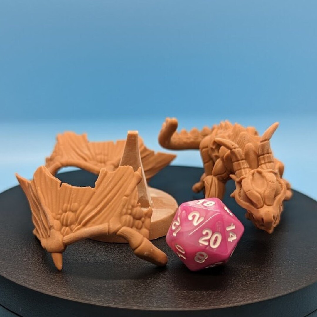 Red Dragon on 50mm Base Dice Heads Zoontalis TTRPG Etsy