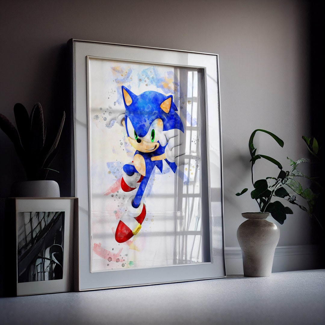 Sonic Watercolor Art Print Sonic Poster Sonic Printable Wall - Etsy