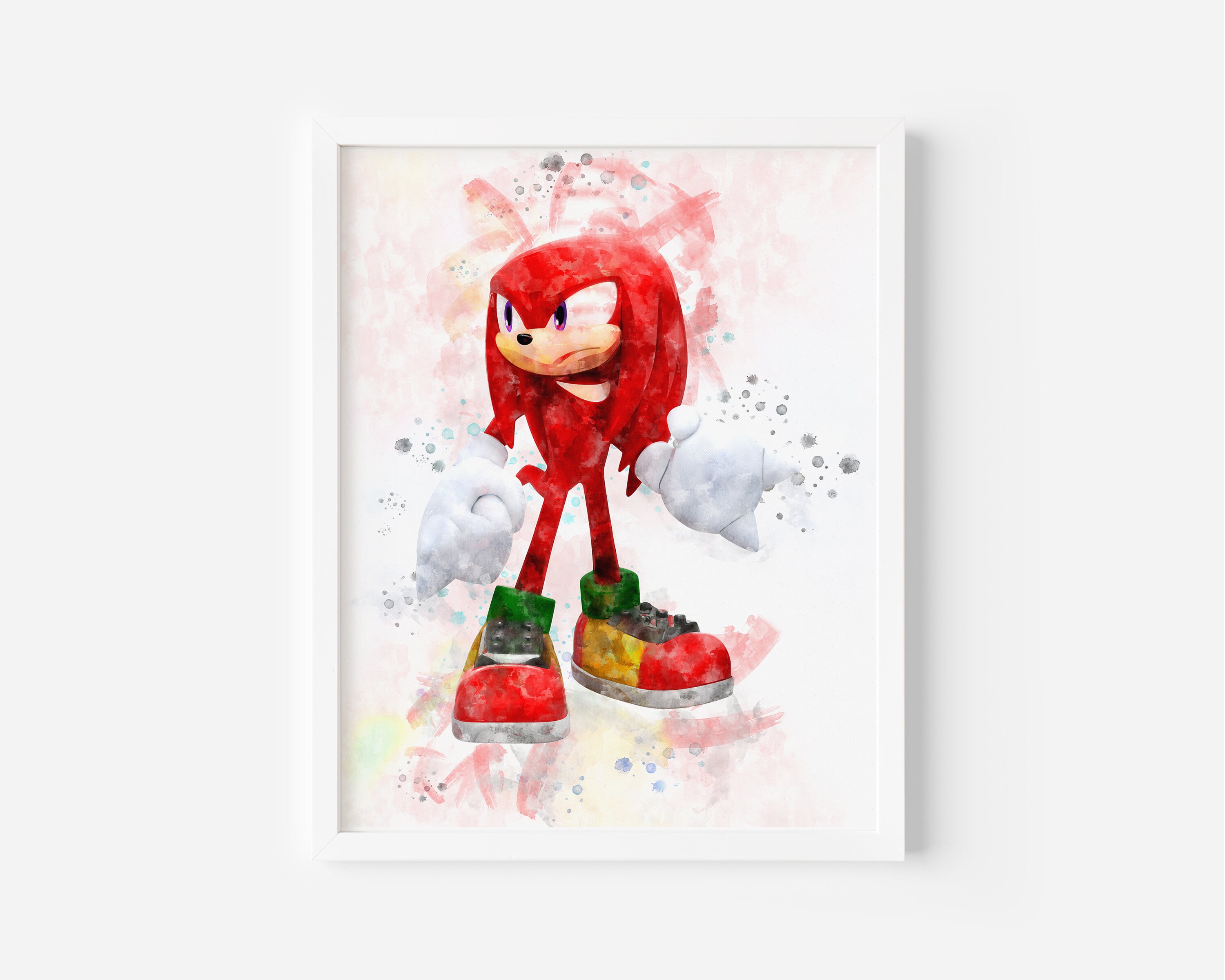 Sonic Echidna Knuckles Watercolor Art Print Sonic Poster - Etsy