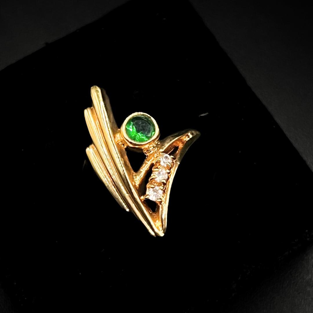 18Kゴールド デザインリング✴︎used ✴︎ JABEL 18k Yellow Gold 0.40Ctw Diamond Vintage Flower Ring